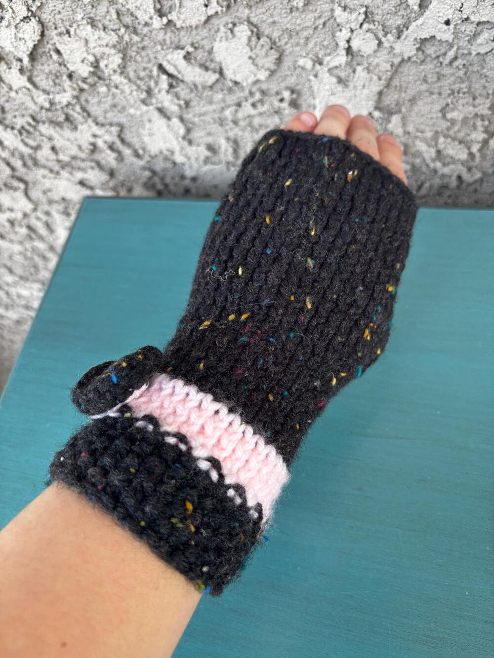 Handmade Fingerless Gloves with Thumb Hole: Crochet Glove Set